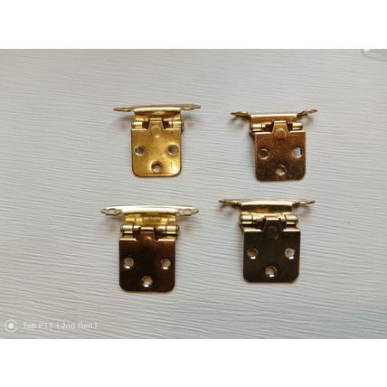 2 X SETS OF BRASS CABINET DOOR HINGES NEW