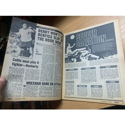 GOAL MAGAZINE #218 4 NOV 1972 UK FOOTBALL MAGAZINE - SUNDERLAND TEAM POSTER (LL)