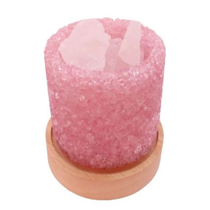 Pink Krstelle Fragrance Warmer Set 9 CM with Lavender Oil Boxed Oil Warmer