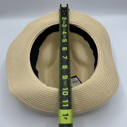 Bebe Straw Hat New w/Tags Beige Black Band Fedora Style Chic