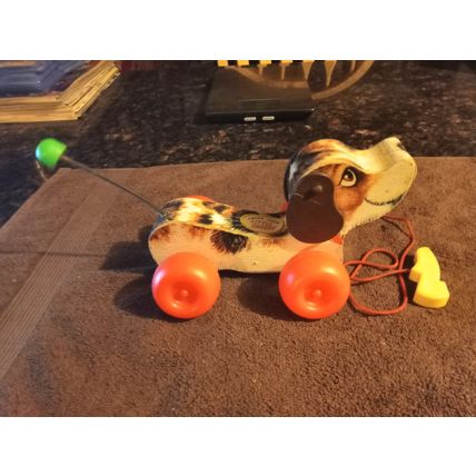 Old Vintage Original Fisher Price Snoopy # 693 7 1/2" Long Working 1966