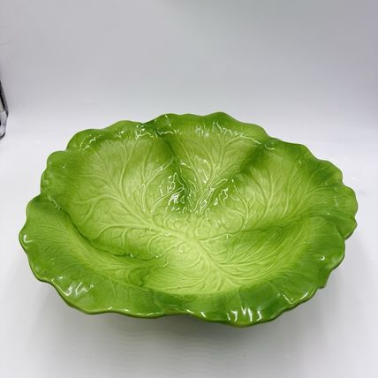 Metlox Manufacturing & Co USA Art Pottery Large Cabbage Ceramic Green Bowl 4”x15