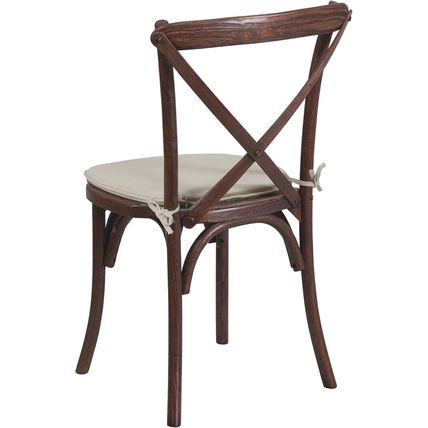 Flash Furniture HERCULES Series Stackable Mahogany Wood Cross Back Chair with Cu