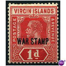 Virgin Islands 1916 SG78 1d Carmine WAR STAMP Mtd Mint