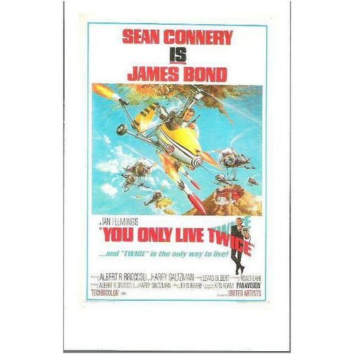 Film - US poster for James Bond movie You Only Live Twice (1967) - postcard