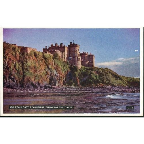 Vintage GB Postcard - Culzean Castle - Ayrshire, Scotland - Showing The Caves