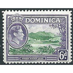 Dominica 1938 SG105 6d Emerald-Green & Violet Mounted Mint ... .