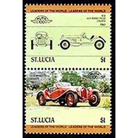 St. Lucia 1984 Cars $1.00 Se-tenant Pair of MNH Stamps