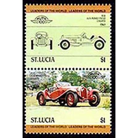 St. Lucia 1984 - Cars - 2 x $1.00 Se-tenant MNH Stamps