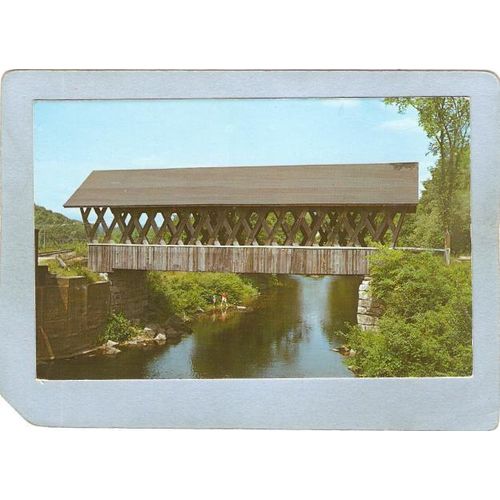 NH Andover Covered Bridge Postcard Keniston Bridge Over Blackwater River W~270