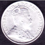 1907 Canada 5 Cents Silver Coin