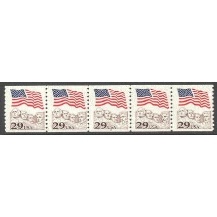 2523 29c U.S. Flag Fine MNH PNC 2/5 R0455