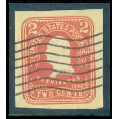 Used U385 2c George Washington Fine Cut Square WA3068