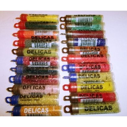 Lot of 22 Tubes of Delicas Seed Beads