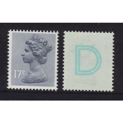 X952Eu U249 17p Grey blue 'D' UNDERPRINT Unmounted Mint GB Machin.