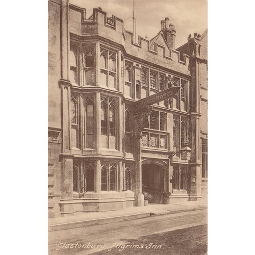 Vintage Sepia Postcard - Pilgrim's Inn Glastonbury, Somerset