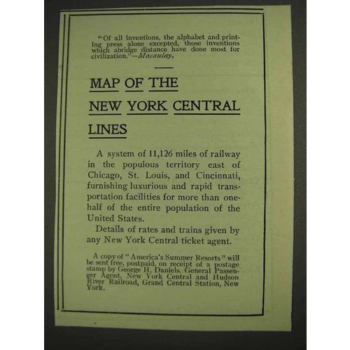 1903 New York Central Lines Railroad Ad