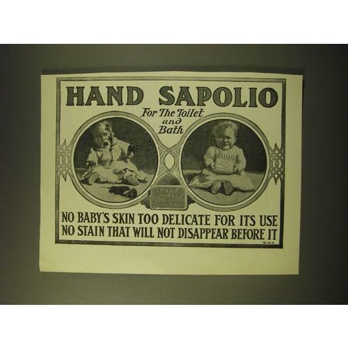 1902 Sapolio Soap Ad - Hand Sapolio for the toilet and bath