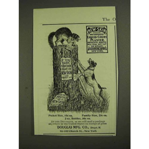 1903 New-Skin Waterproof Liquid Court Plaster Ad - Bark Your Skin