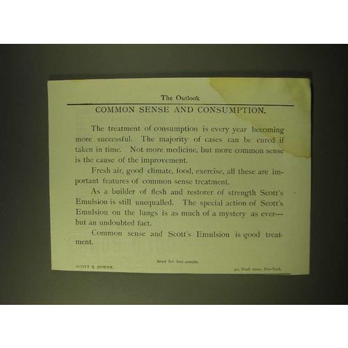 1902 Scott's Emulsion Ad - Common sense and consumption