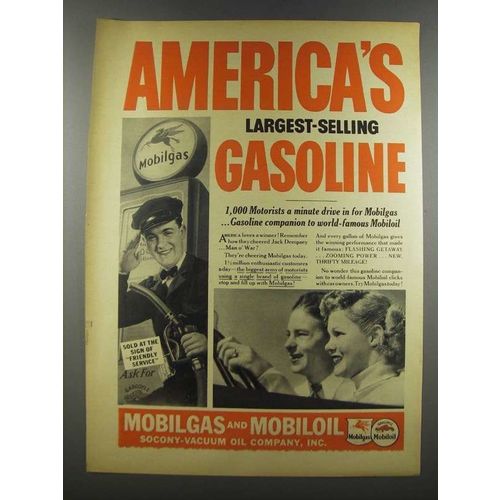 1937 Socony-Vacuum Mobilgas and Mobiloil Ad - America's