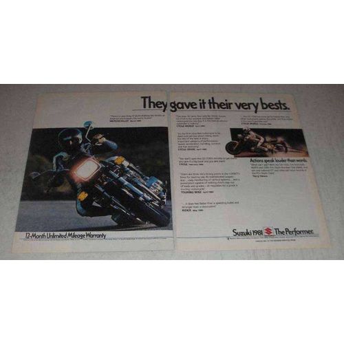 1981 Suzuki GS-1100 Motorcycle Ad - Gave Very Bests