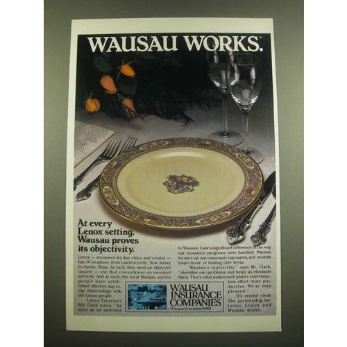 1982 Wausau Insurance Ad - At Every Lenox Setting