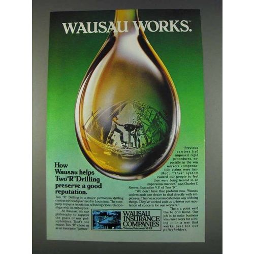 1982 Wausau Insurance Ad - Helps Two R Drilling