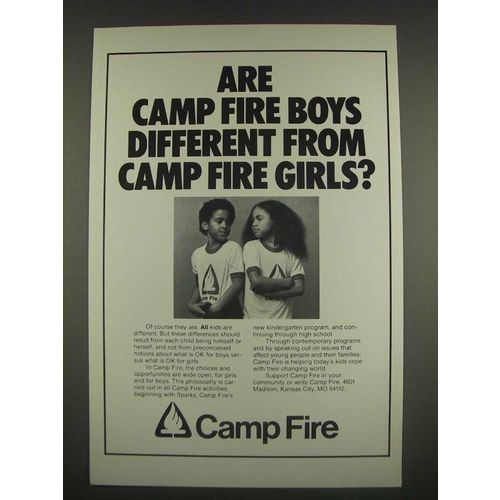 1985 Camp Fire Ad - Are Camp Fire Boys different from Camp Fire Girls?