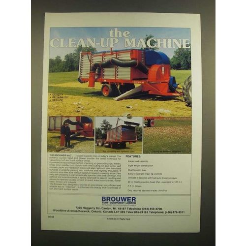1988 Brouwer Brouwer-Vac Ad - The Clean-up Machine