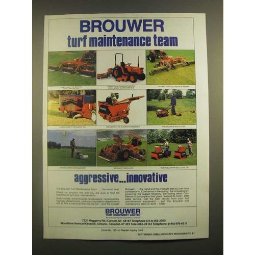 1988 Brouwer Ad - Mowers, Brower-Vac, Sodcutter and Turf Rollers