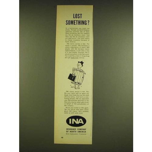 1962 INA Insurance Company of North America Ad - Lost something?