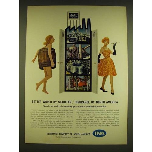 1962 INA Insurance Company of North America Ad - Better world by Stauffer