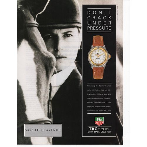 Tag Heuer watch vintage Full Page Print AdJune 1994