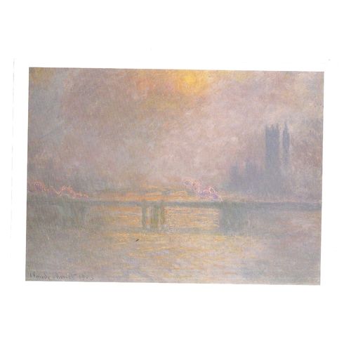 CHARING CROSS BRIDGE, 1903 ...painting by CLAUDE MONET unused postcard =