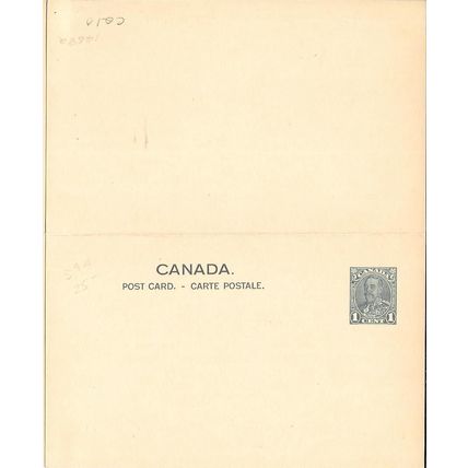 Canada #P59a Postal Card MINT CBN REPLY ATTACHED