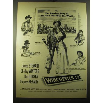 1950 Winchester '73 Movie Ad - James Stewart, Shelly Winters, Dan Duryea