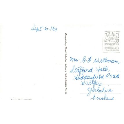 Schloss Leopoldstein Austria Real Photo Postcard posted 1961 VGC
