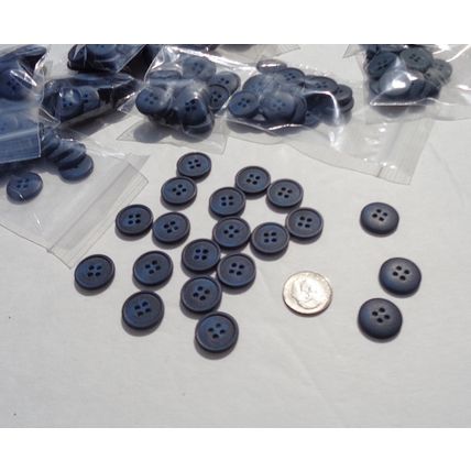 C20 Dark Blue Mottle Buttons 15mm 5/8 4 Hole 20 Pieces Sewing Crafting