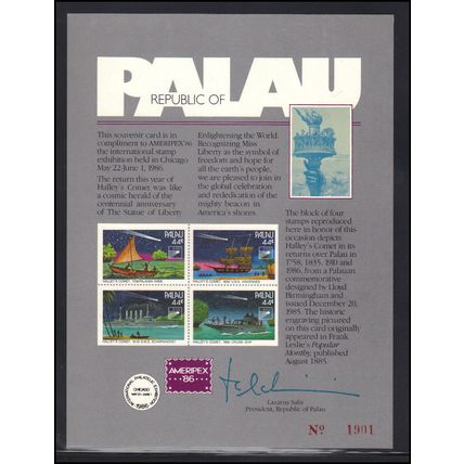 Event Card Palau AMERIPEX '86 (No Stamp) Box0331