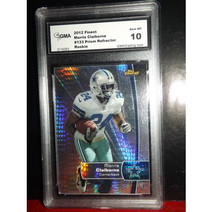 2012 Topps Finest Prism Refractor Morris Claiborne (Cowboys) RC #133 GMA 10