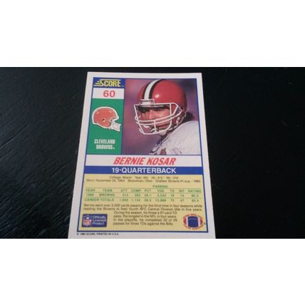 1990 Score Football Card # 060 Bernie Kosar Excellent-Mint (6) Cleveland Browns