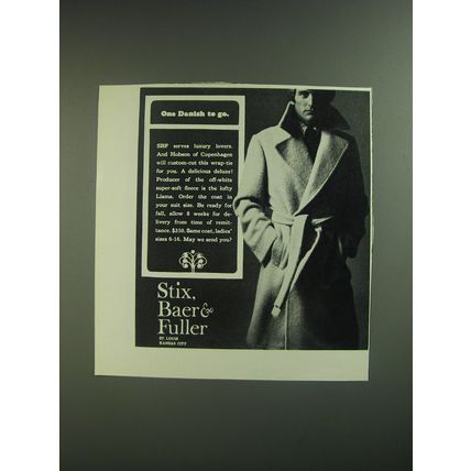 1974 Stix, Baer & Fuller Hobson of Copenhagen Coat Ad - One Danish to go