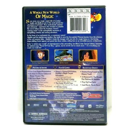 Disney’s Aladdin (DVD 2004) 2-Disc Set - Platinum Edition (L56)