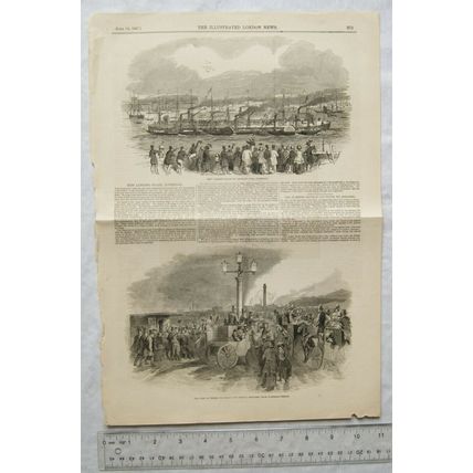 1847 engravings St. George's Pier, Liverpool & fire Maudslay & Field's, London