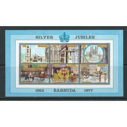 Antigua and barbuda stamps royalty sgms304 silver jubilee sh ms 304