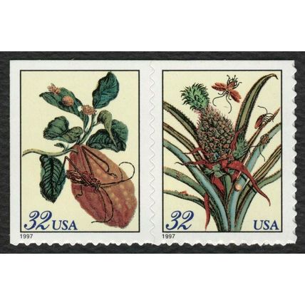 Botanical Prints Booklet of Fifteen 32 Cent Postage Stamps Scott BK261