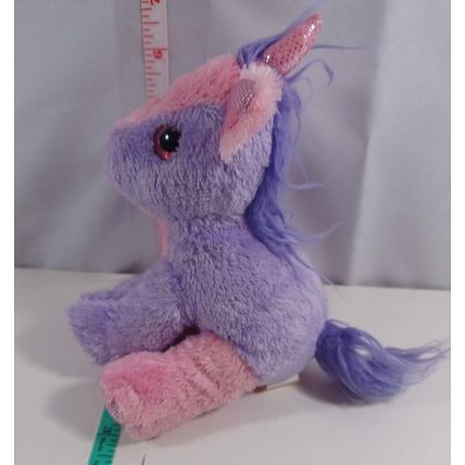 pink and purple unicorn horse stuffed plush animal toy 6 inch good