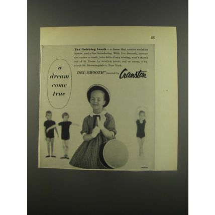 1956 Cranston Dress by Joseph Love Ad - A dream come true