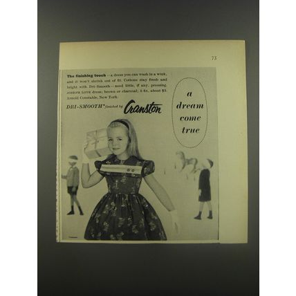 1956 Cranston Dress by Joseph Love Ad - The Finishing Touch